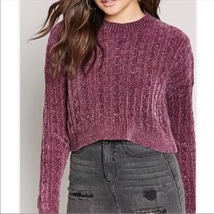 F21 Chenille Cable Knit Sweater